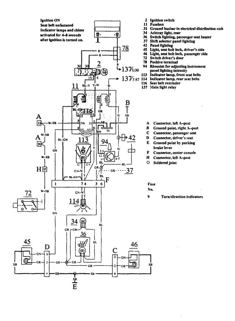 Volvo Wiring Diagrams Seat Belt Warning Carknowledge Info