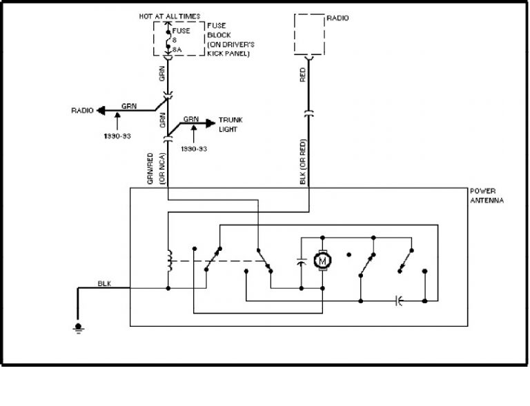 Volvo 240 (1991 – 1993) – wiring diagrams – power antenna circuit ...