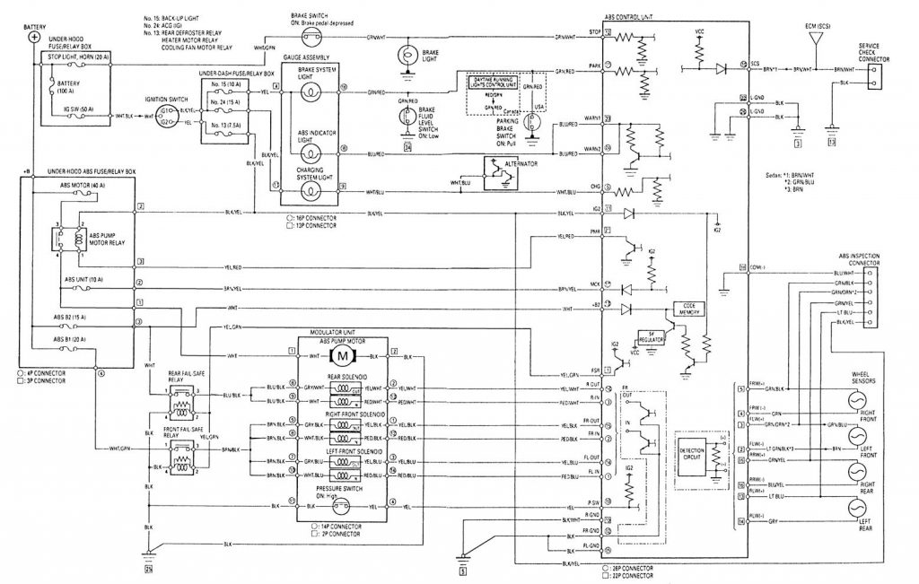 Acura Integra (1998 – 1999) – wiring diagrams – brake controls ...