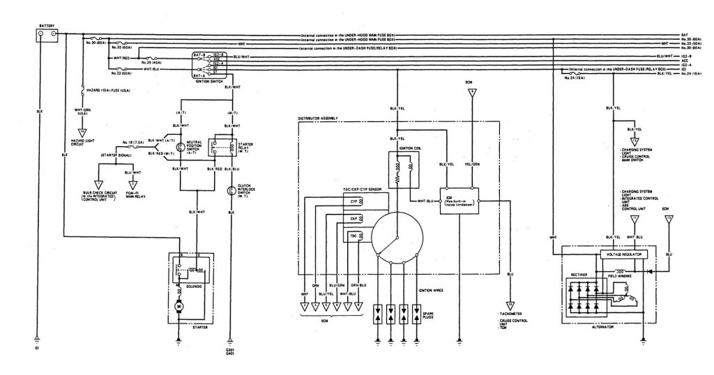 Acura Integra (1993) – wiring diagrams – charging system - Carknowledge ...