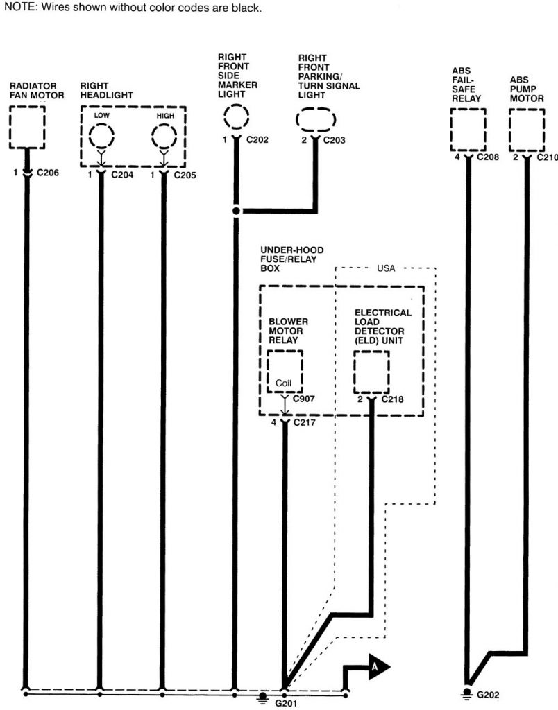 Acura Integra (1998 2001) wiring diagrams ground distribution