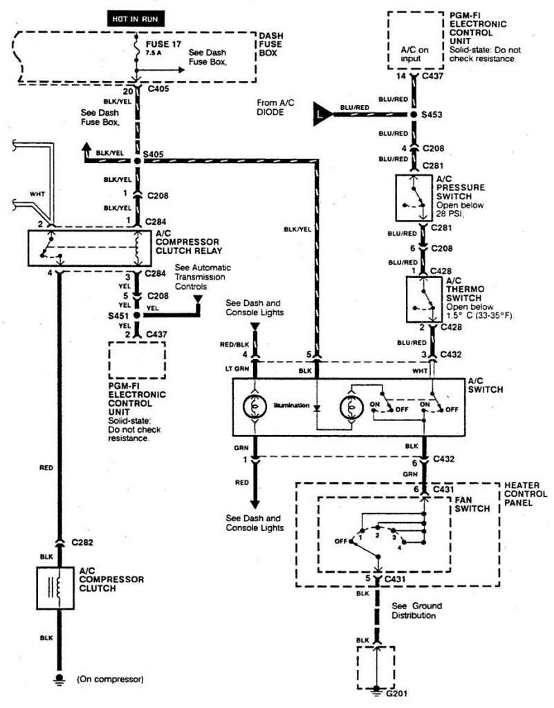 Acura Integra (1990) – wiring diagrams – HVAC control - Carknowledge.info