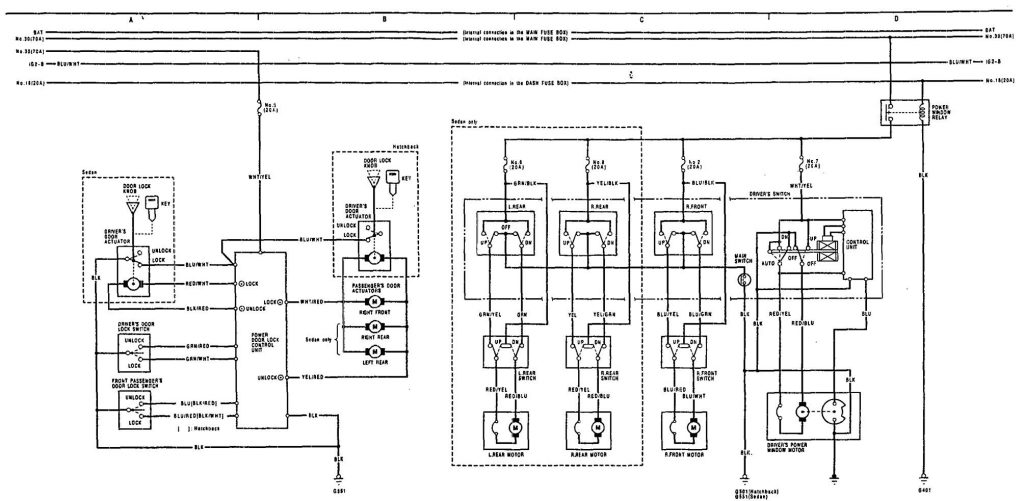 Acura Integra (1991) – wiring diagrams – power windows - Carknowledge.info