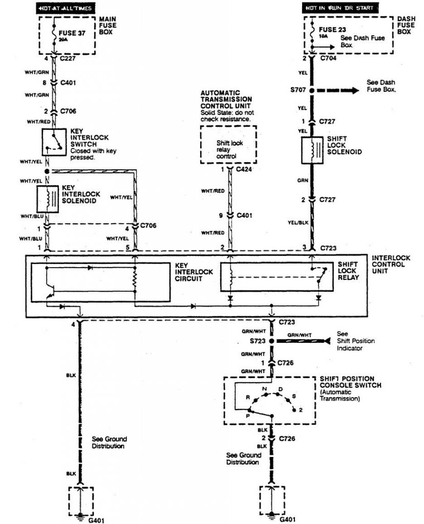 Acura Integra (1990) – wiring diagrams – shift interlock - Carknowledge ...