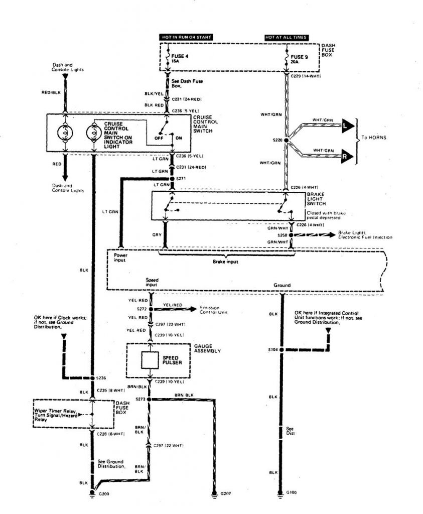 Acura Integra (1989) – wiring diagrams – speed control - Carknowledge.info