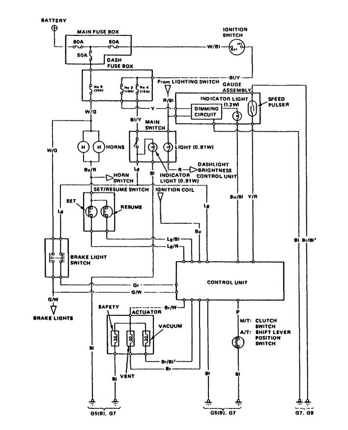 Acura Integra (1988) - wiring diagrams - speed control - Carknowledge.info
