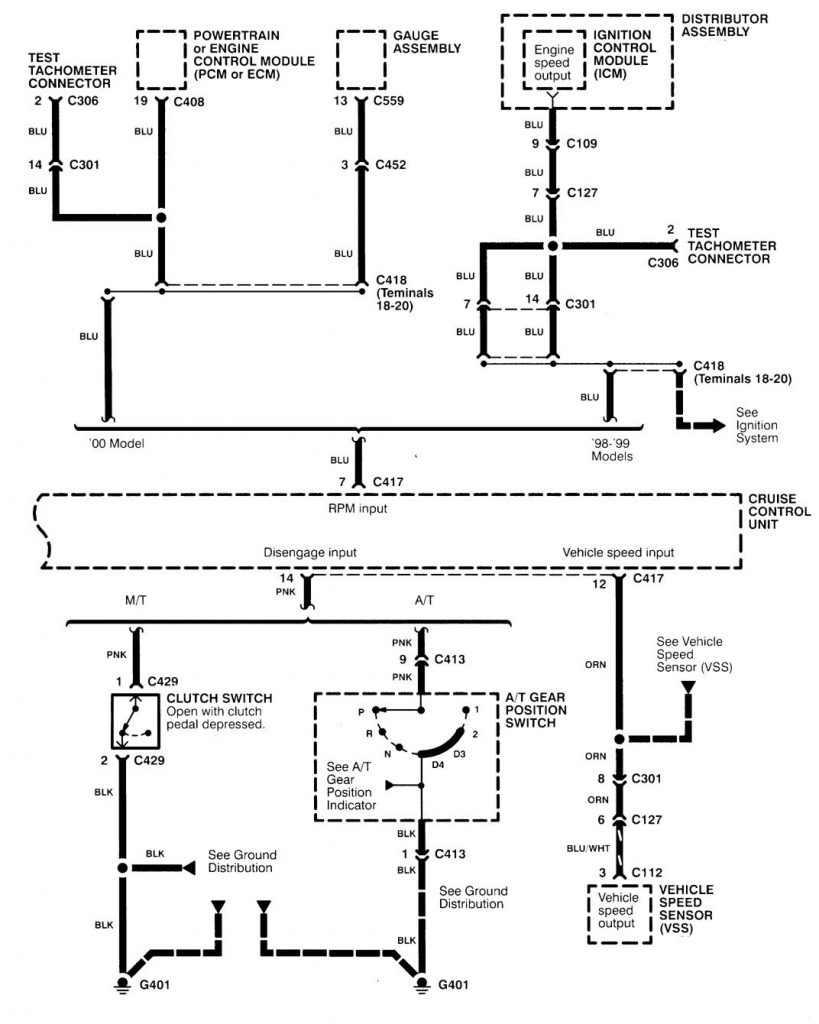 Acura Integra (1998 - 2001) - wiring diagrams - speed control ...