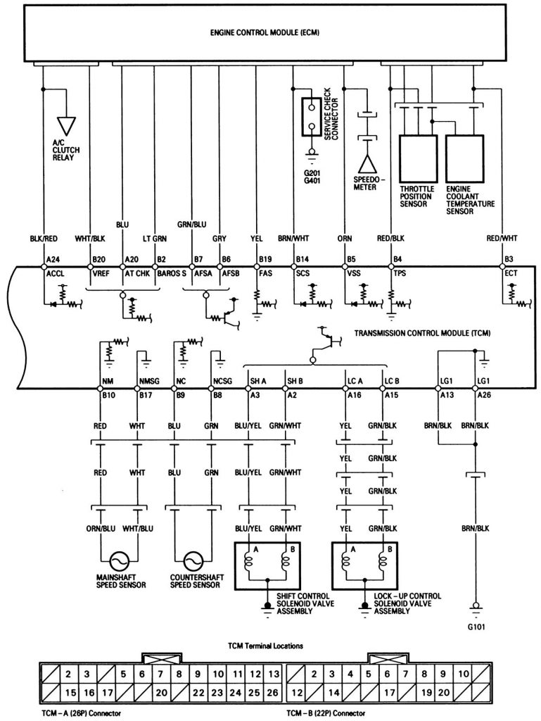 Acura Integra (1998 – 1999) – wiring diagrams – transmission controls ...