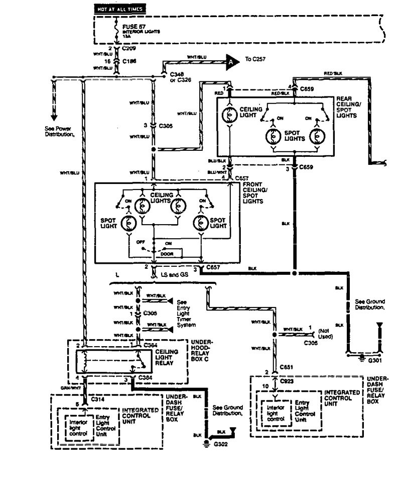 Acura Legend (1994 – 1995) – wiring diagram – dome lamp - Carknowledge.info