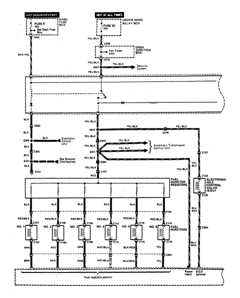 Acura Legend (1990) wiring diagram fuel control Carknowledge.info