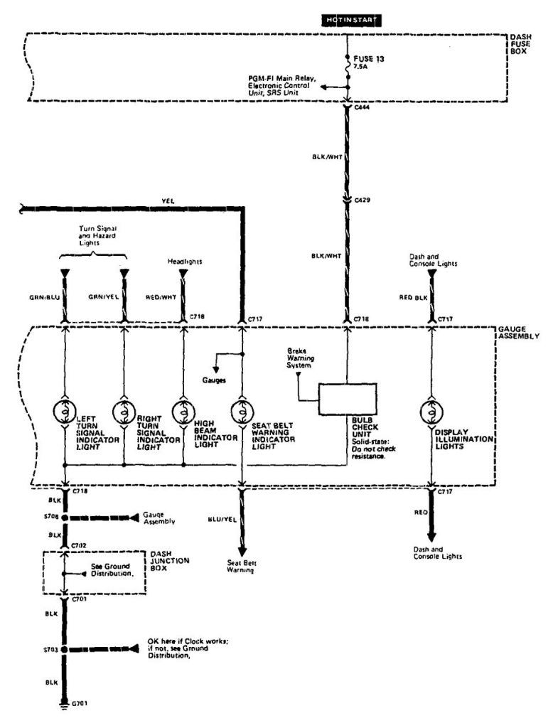 Acura Legend (1990) wiring diagram indicator lamp Carknowledge.info