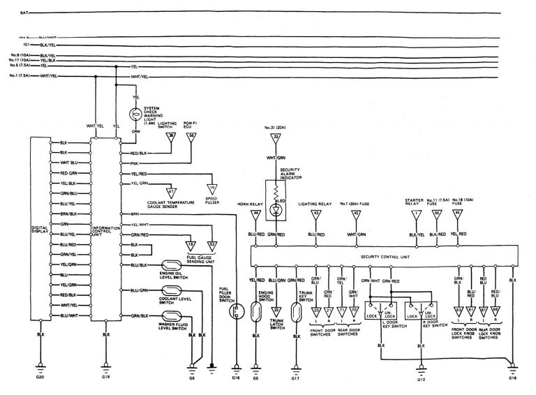 Acura Legend (1989) - wiring system - security/anti-theft ...