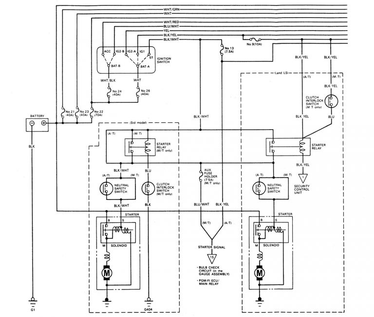 Acura Legend (1989) – wiring diagram – starting - Carknowledge.info