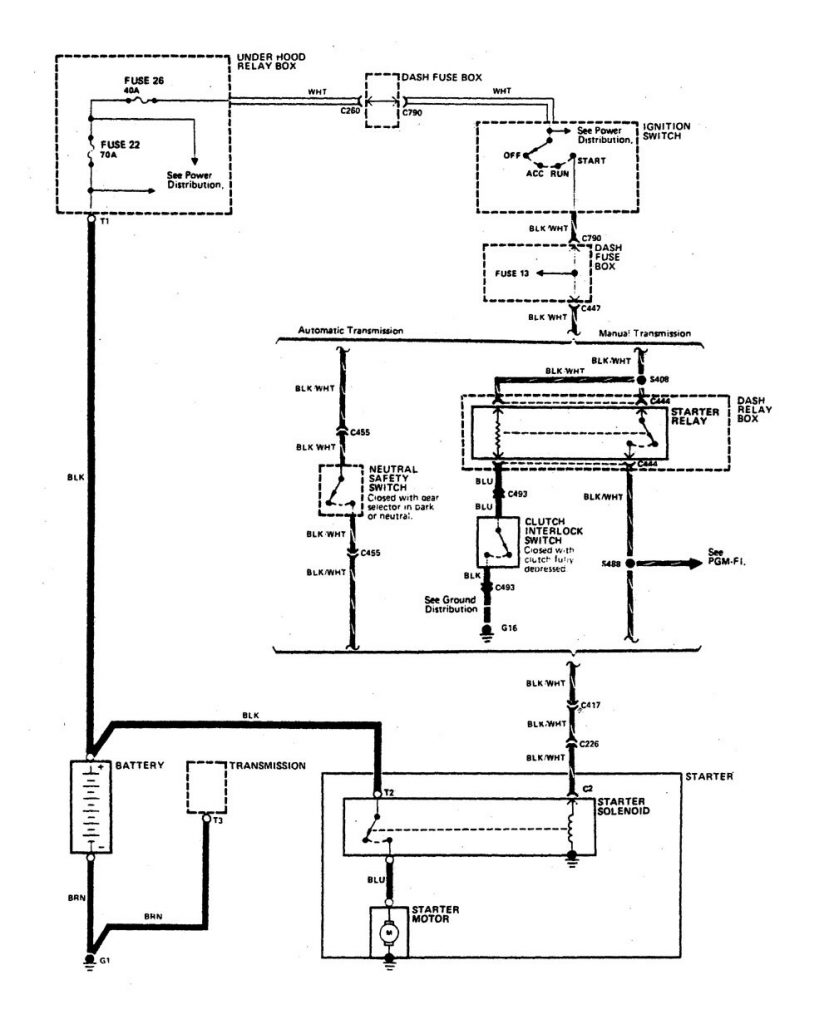 Acura Legend (1990) – wiring diagram – starting - Carknowledge.info