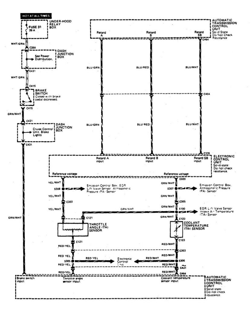 Acura Legend (1990) – wiring diagram – transmission controls ...