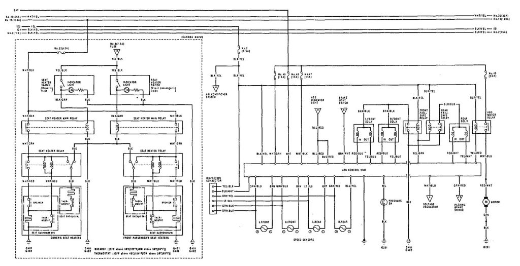 Acura Vigor (1992 – 1993) – wiring diagrams – heated seats ...