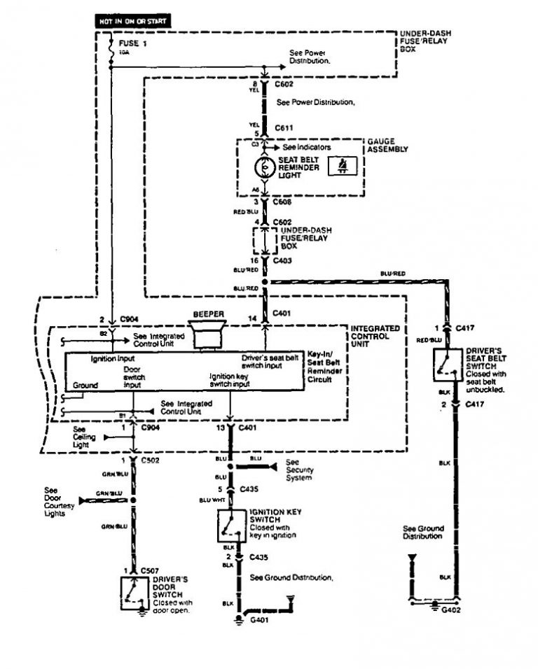 Acura Vigor (1994) - wiring diagrams - key warning - Carknowledge.info