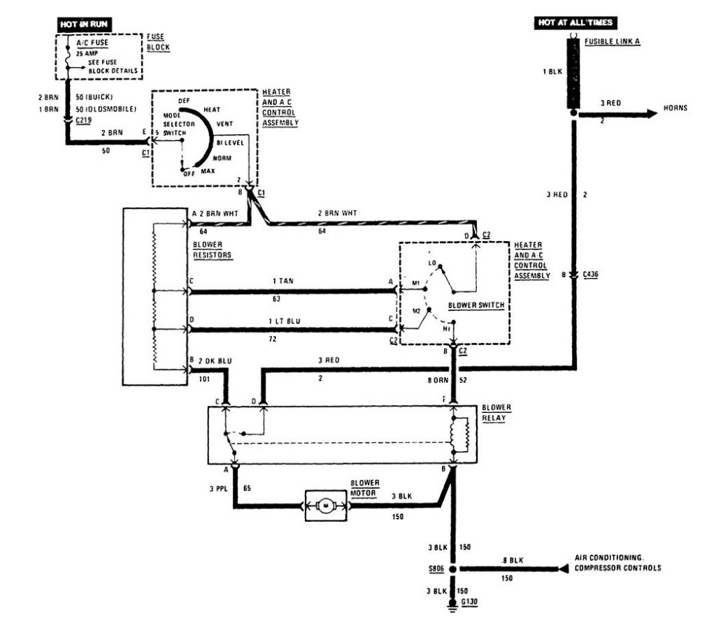 Buick Century (1989) – wiring diagrams – HVAC controls - Carknowledge.info