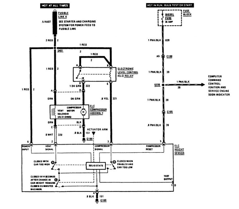 Buick Century (1988) – Wiring Diagrams – Suspension Controls 