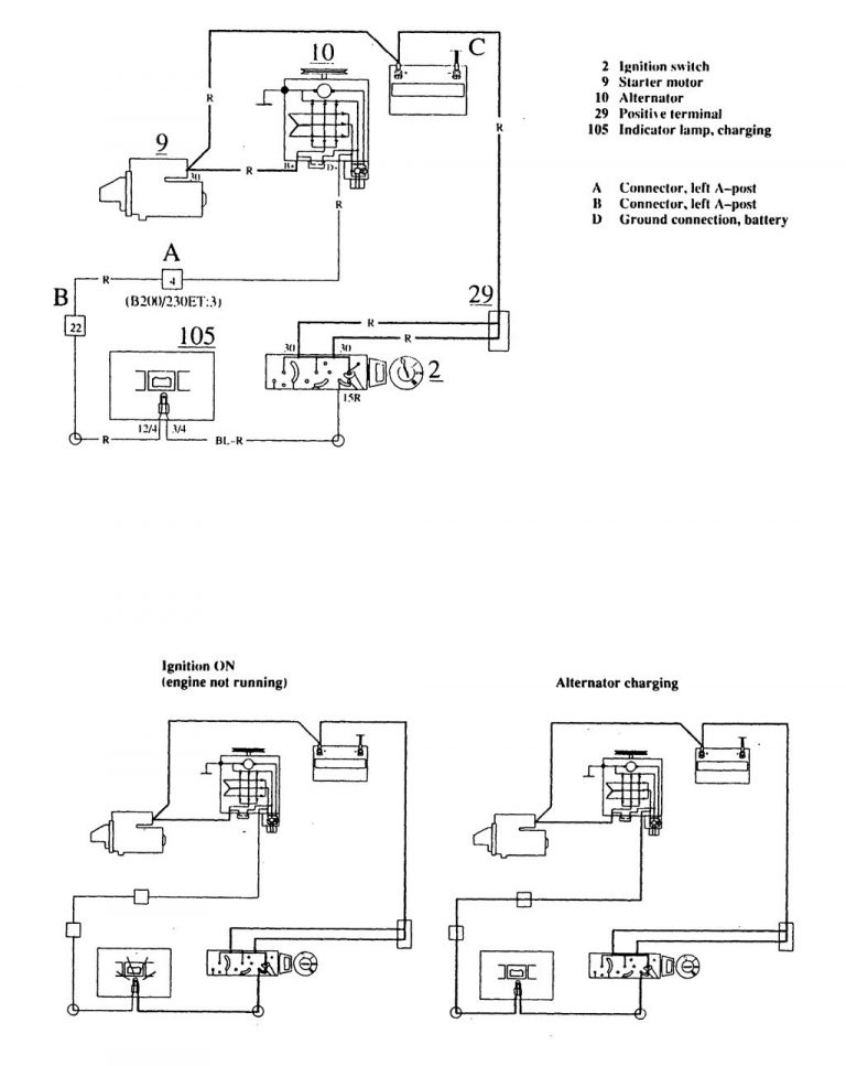 Volvo 740 (1989 – 1990) – wiring diagrams – charging system ...