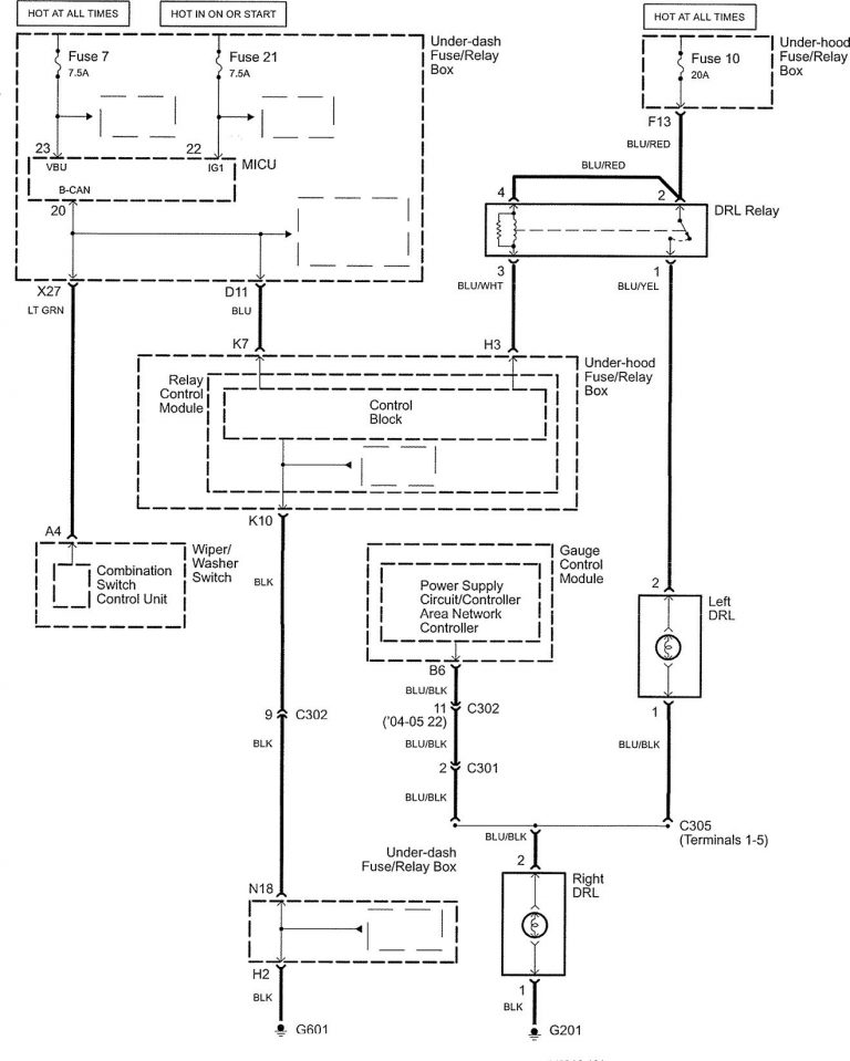 Acura TL (2006) - wiring diagrams - daytime running lamps