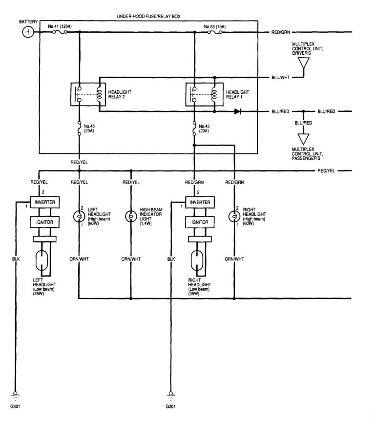 Acura Tl (2002) - Wiring Diagrams - Headlamps - Carknowledge.info