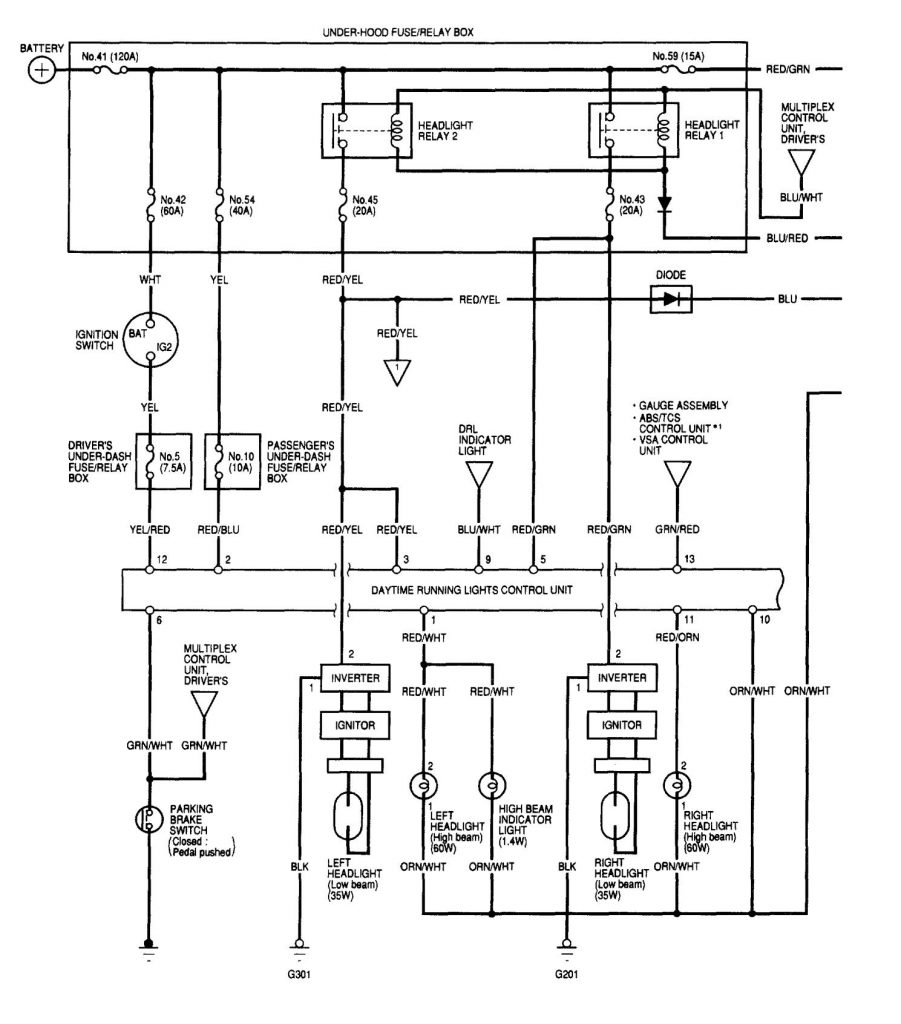 Acura TL (2002) - wiring diagrams - headlamps - Carknowledge.info