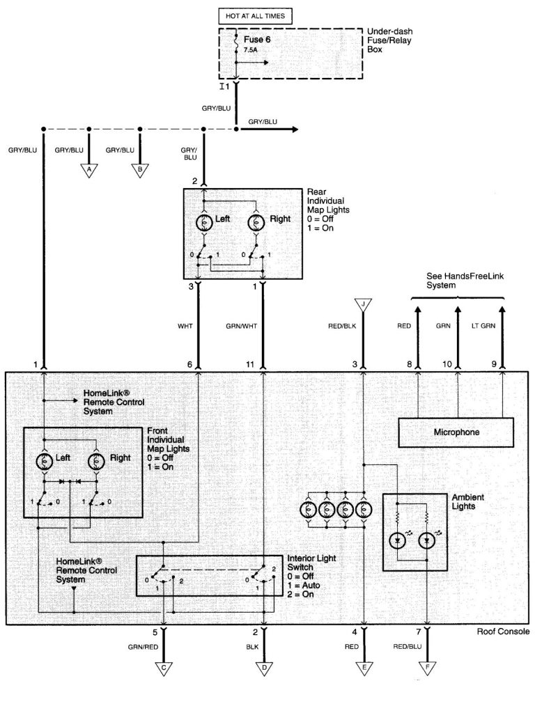 Acura TL (2003 – 2004) – wiring diagram – map lamp - Carknowledge.info