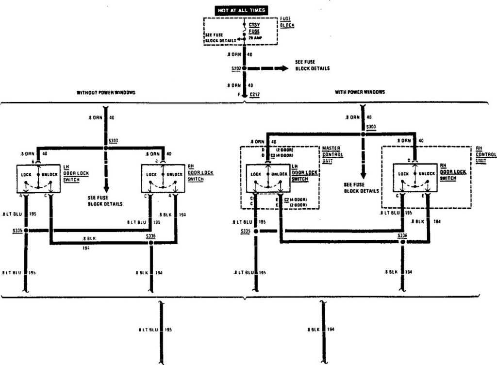 Buick Century (1990 – 1991) – wiring diagrams – power locks ...