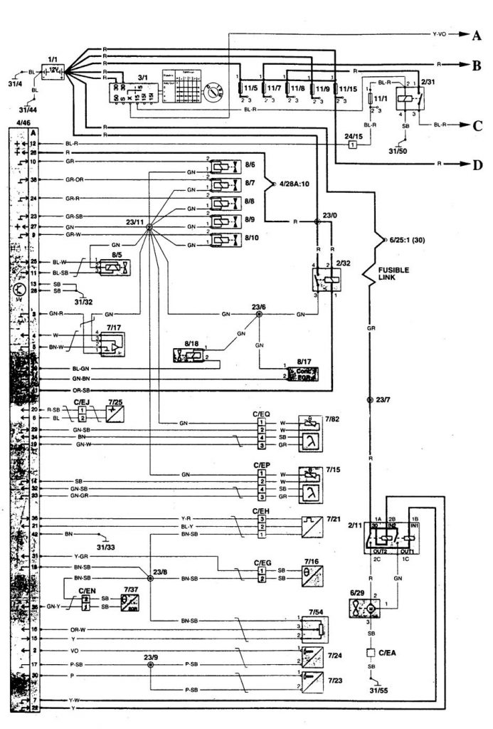 Volvo 850 (1996) – wiring diagrams – fuel controls - Carknowledge.info