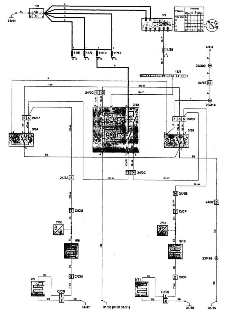 Volvo 850 (1996 – 1997) – wiring diagrams – heated seats - Carknowledge ...