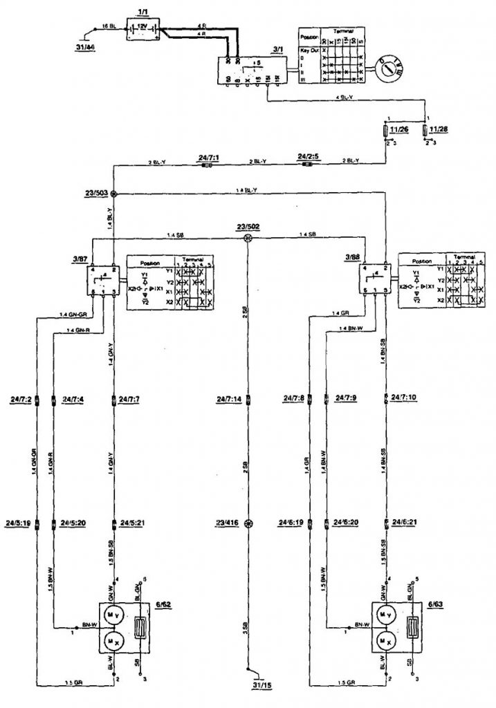 Volvo 850 (1995) – wiring diagrams – power mirrors - Carknowledge.info