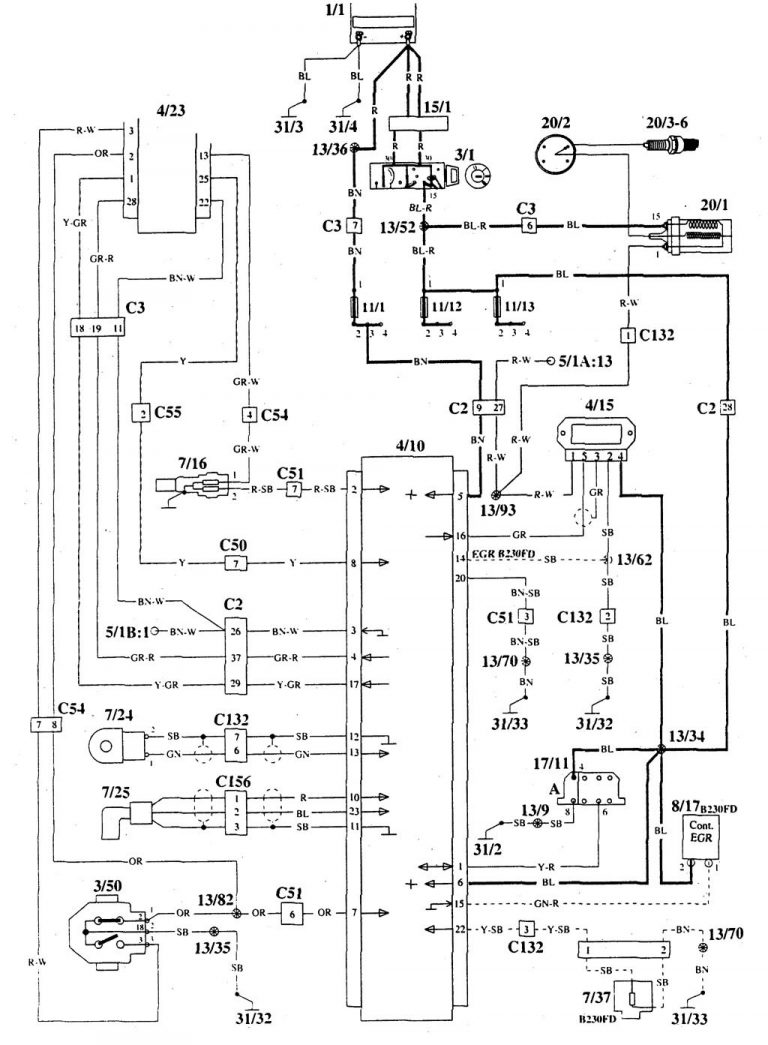 Volvo 940 (1995) – wiring diagrams – fuel controls - Carknowledge.info