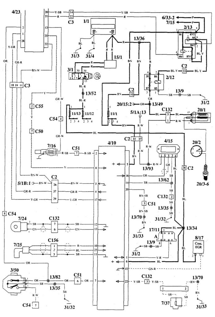 Volvo 940 (1995) – wiring diagrams – fuel controls - Carknowledge.info