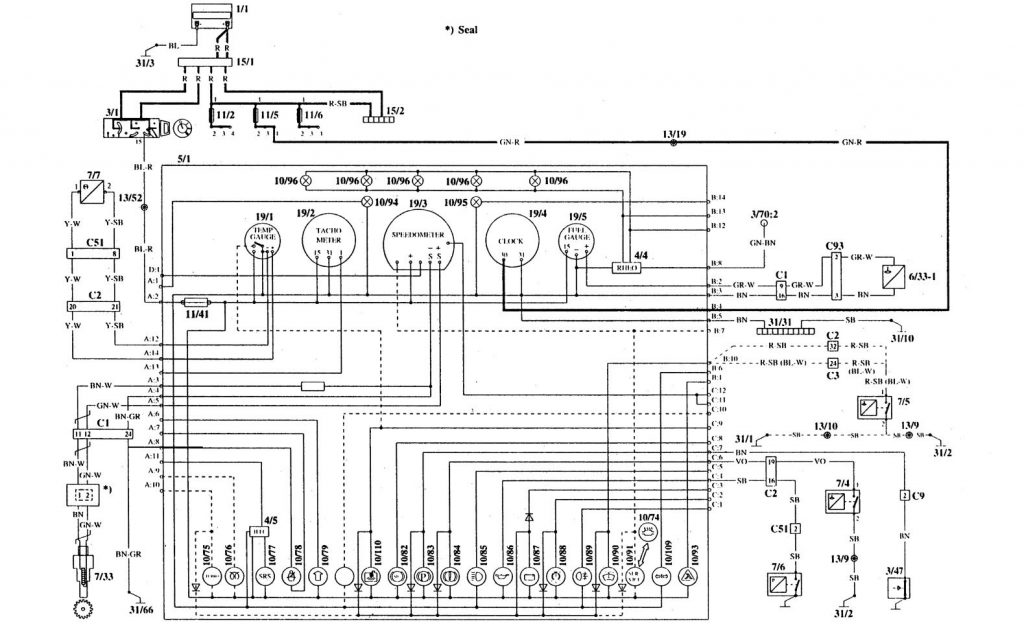 Volvo 940 (1995) – wiring diagrams – instrumentation - Carknowledge.info