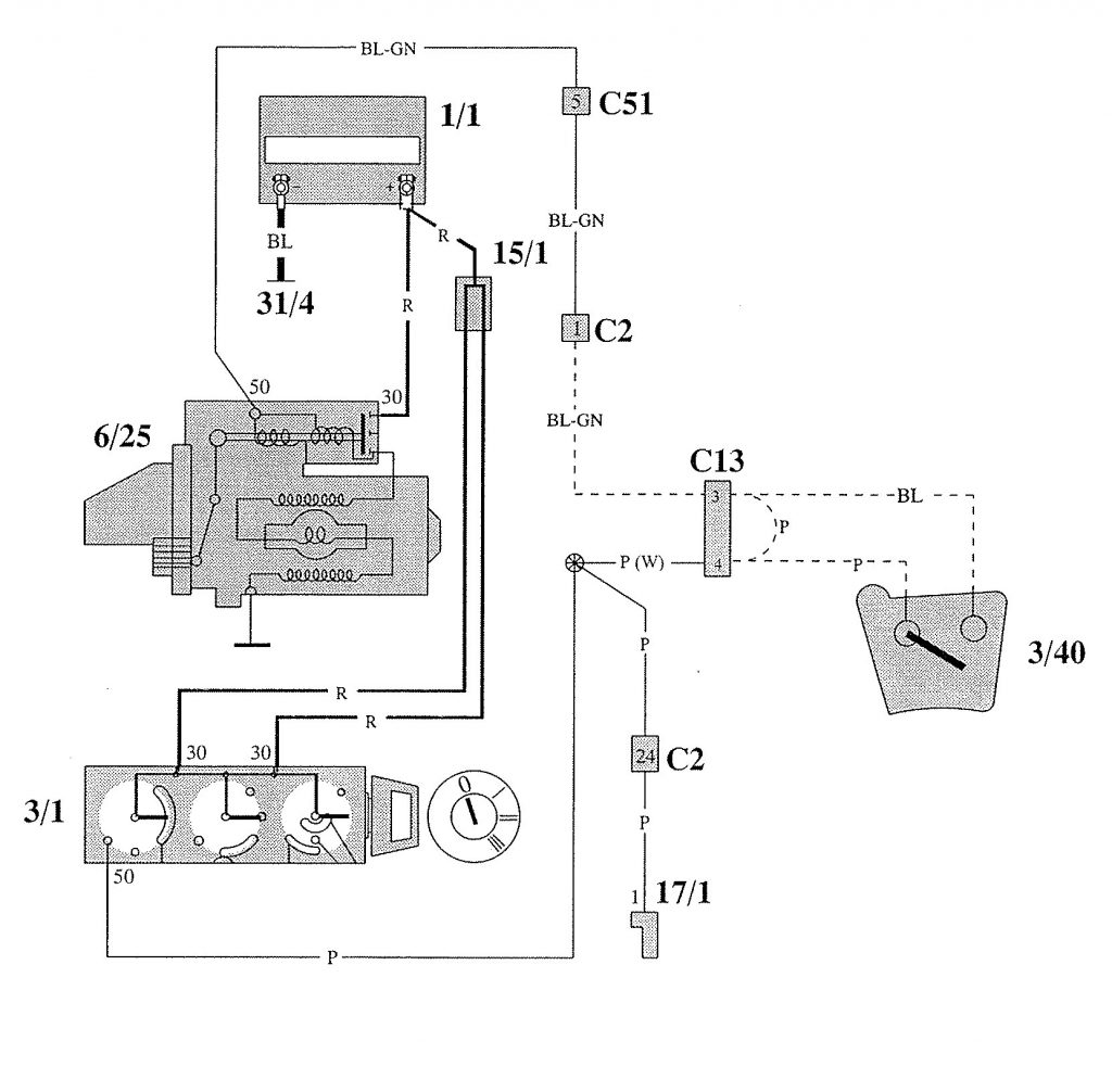 Volvo 940 (1993) - wiring diagrams - starting - Carknowledge.info