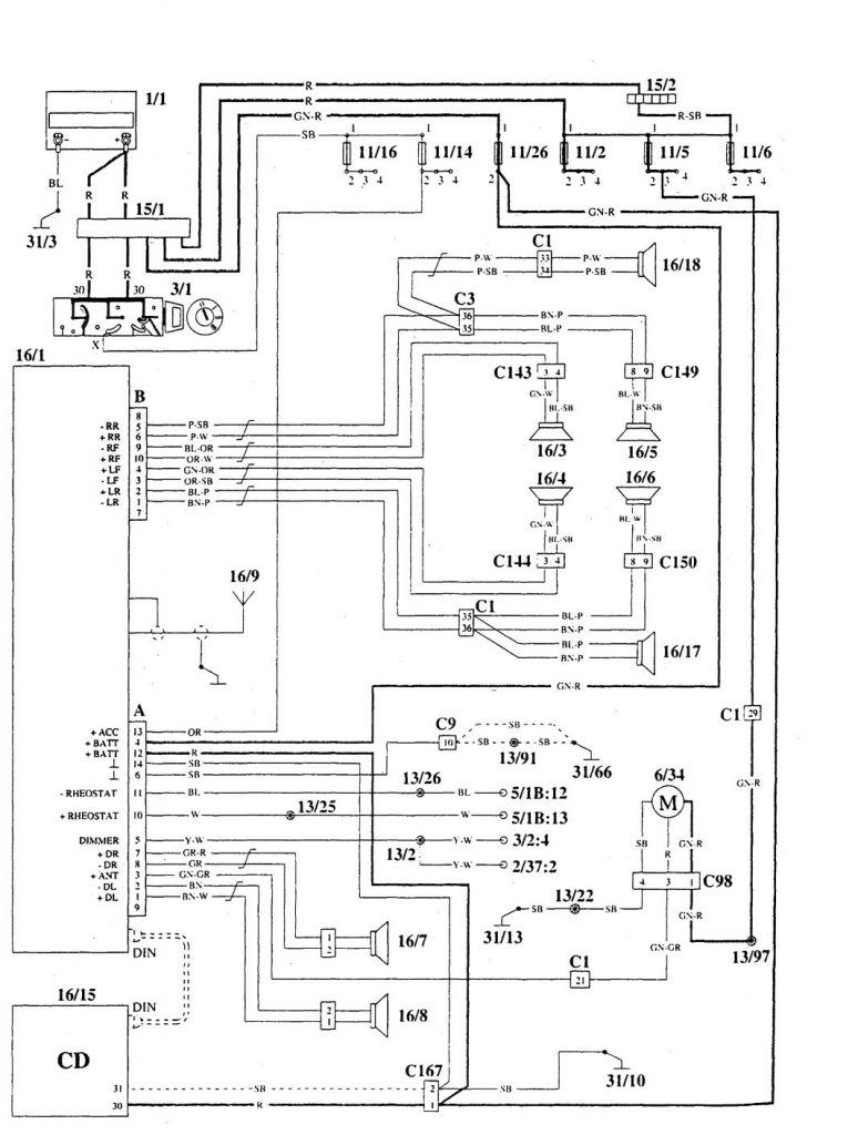 Volvo 940 (1995) – wiring diagrams – audio - Carknowledge.info