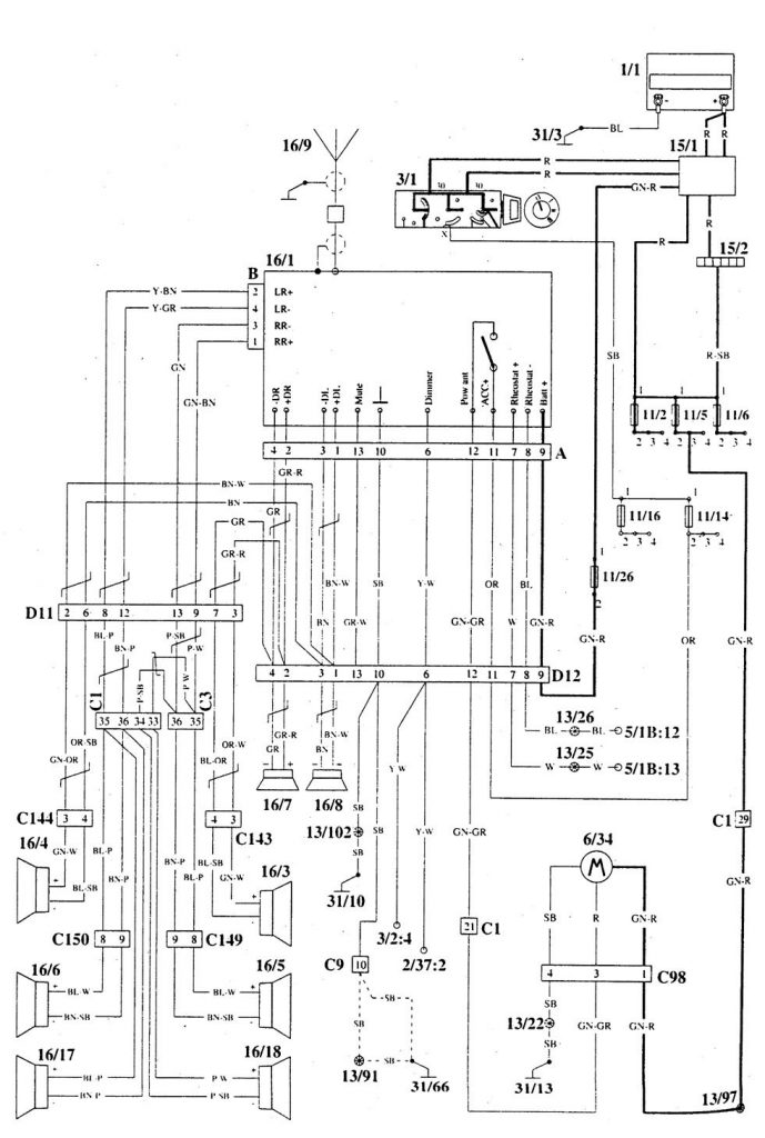 Volvo 940 (1995) – wiring diagrams – audio - Carknowledge.info