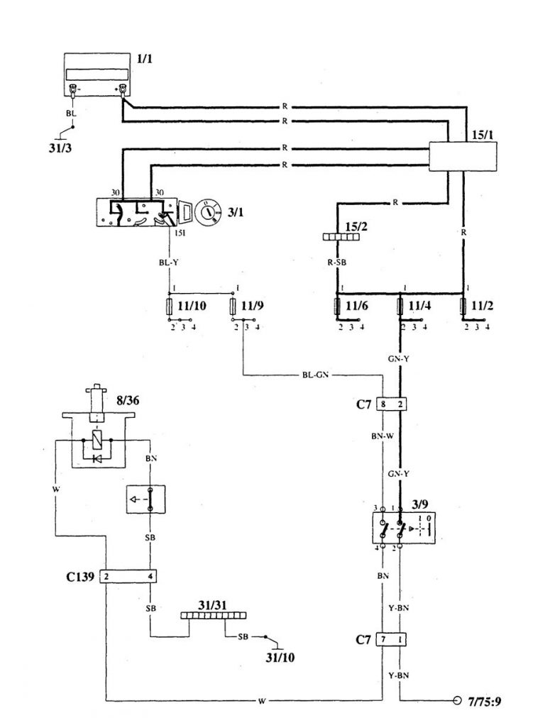 Volvo 940 (1995) – Wiring Diagrams – Shift Interlock - Carknowledge.info