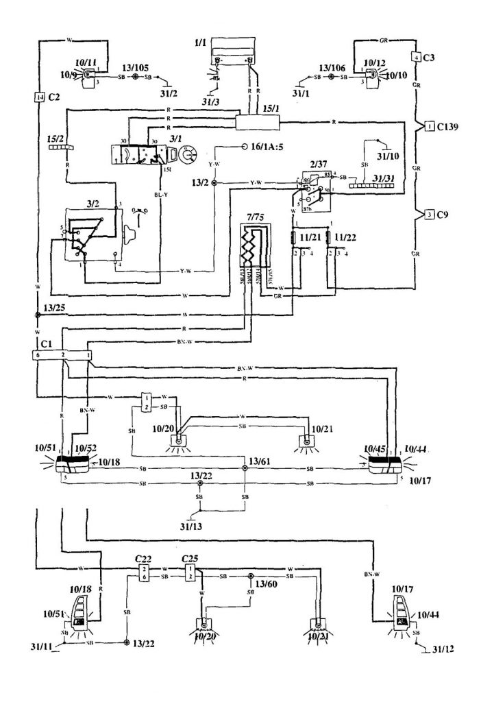 Volvo 940 (1995) – wiring diagrams – tail lamps - Carknowledge.info