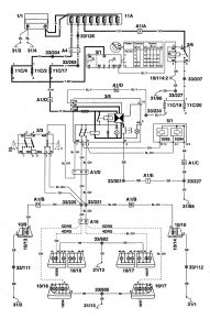 Volvo 960 - wiring diagram - hazard lamp (part 2)