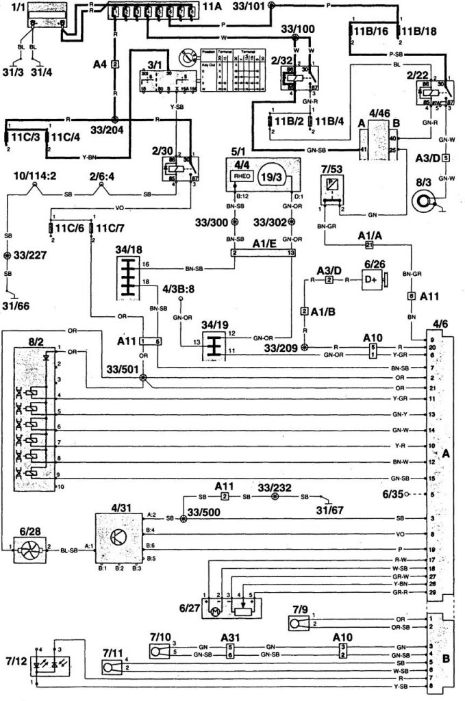 Volvo 960 (1997) – wiring diagrams – HVAC controls - Carknowledge.info