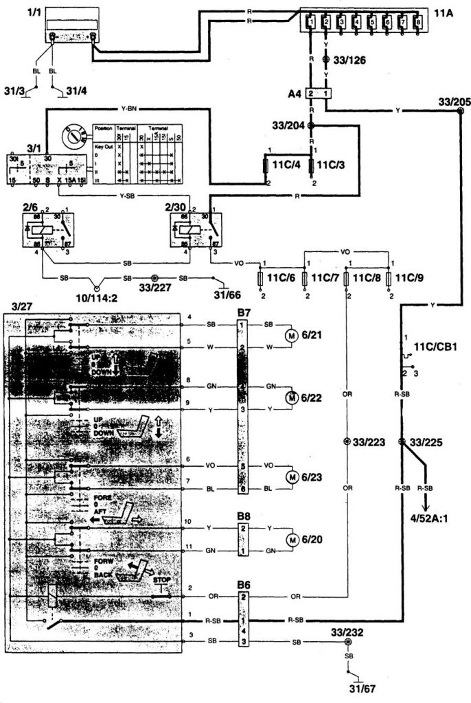 Volvo 960 (1996) – wiring diagrams – power seats - Carknowledge.info