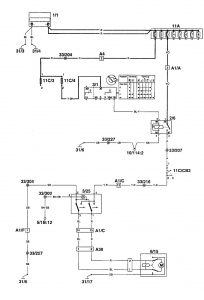 Volvo 960 - wiring diagram - sun roof (part 1)