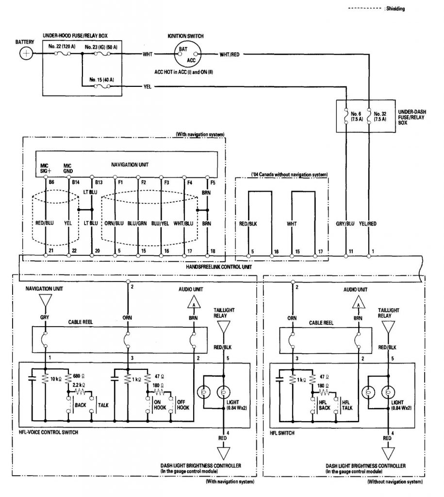 Acura TL (2006) – wiring diagrams – hands free link system ...