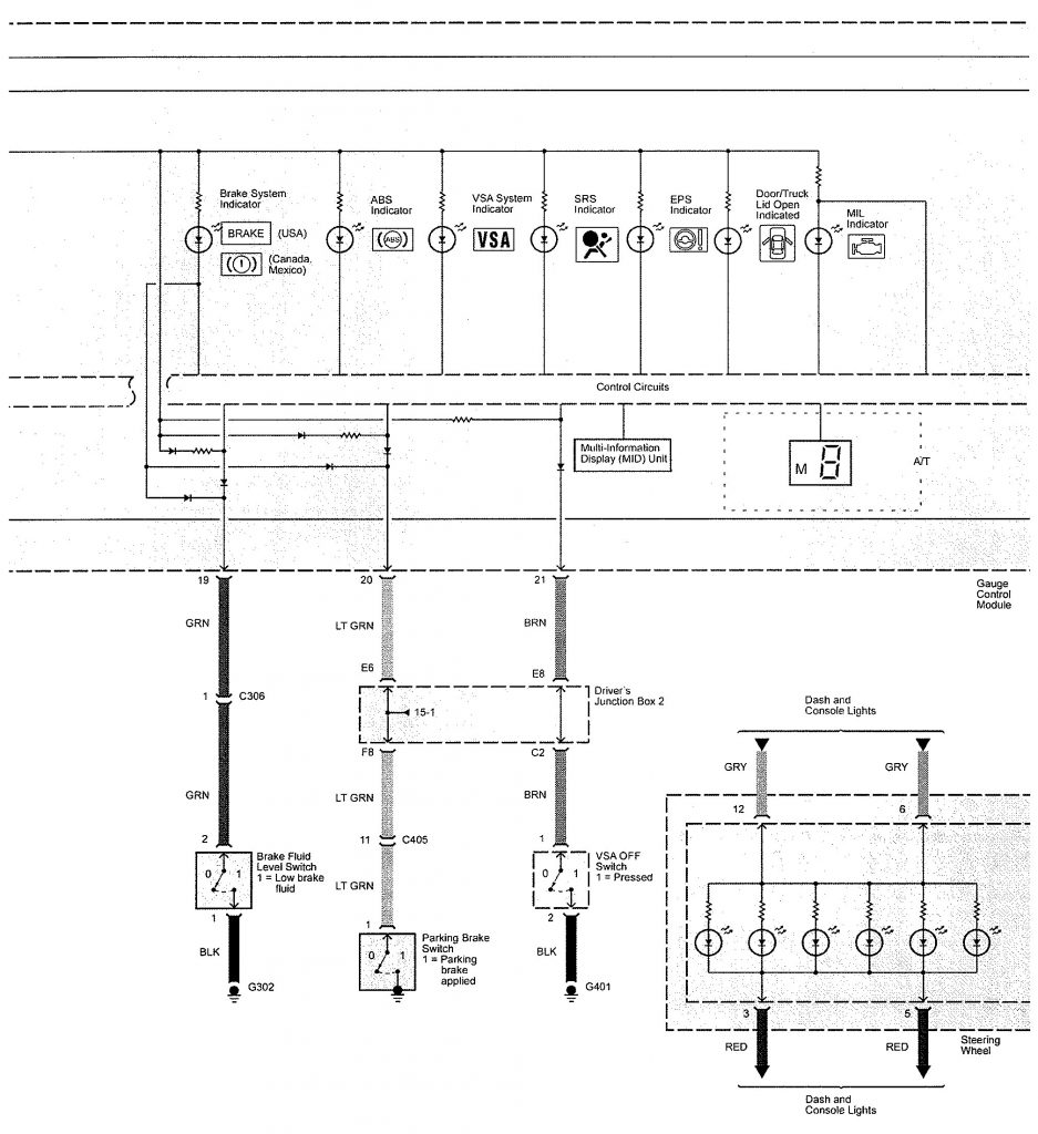 Acura TL (2009 2010) wiring diagrams instrumentation