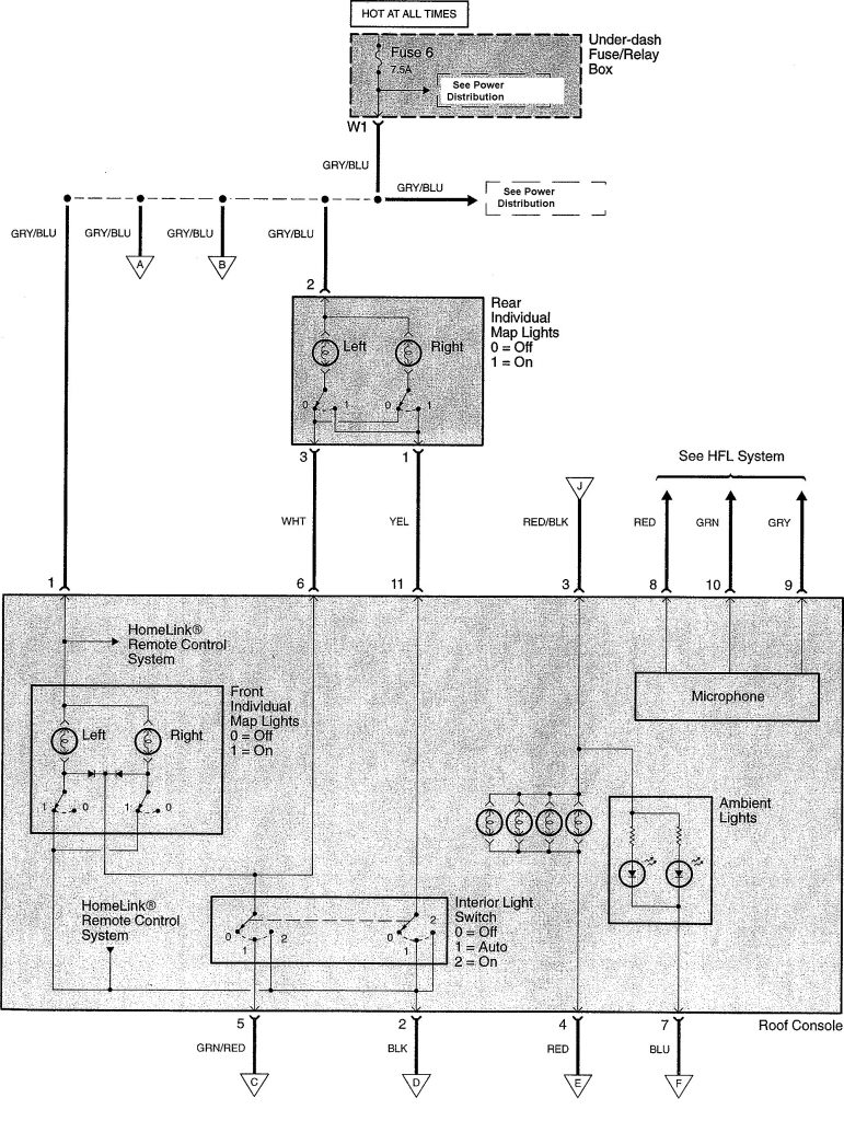 Acura TL (2008) - wiring diagram - map lamp - Carknowledge.info