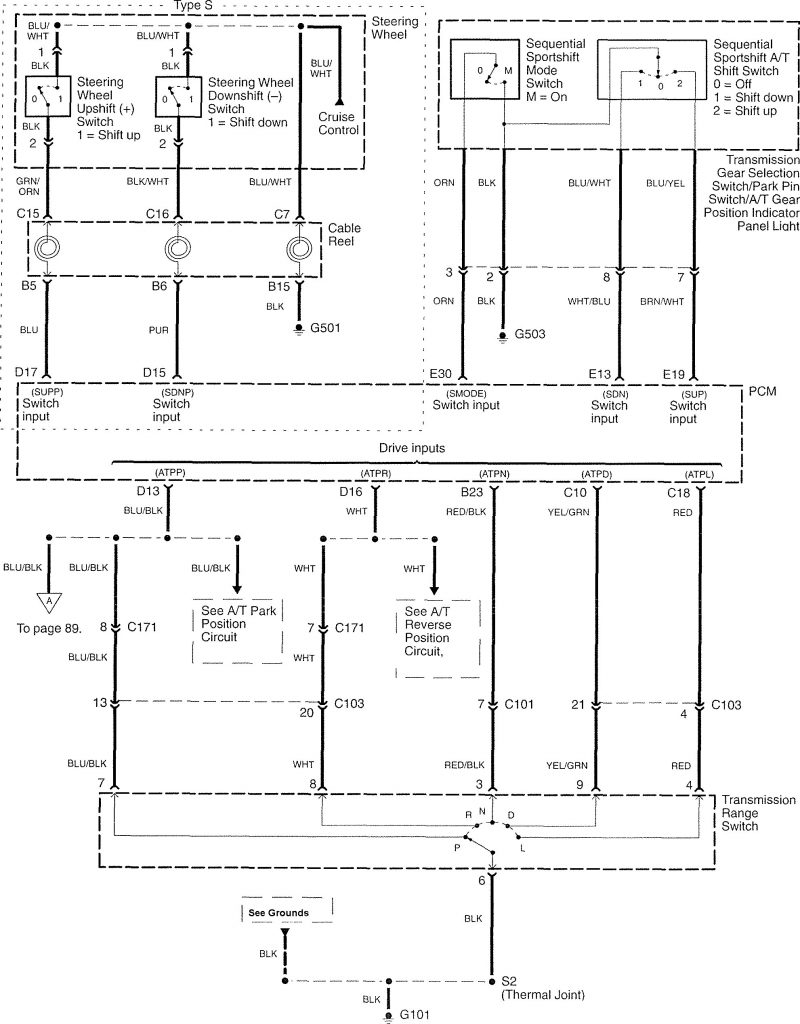 Acura TL (2007) – wiring diagrams – shift indicator - Carknowledge.info