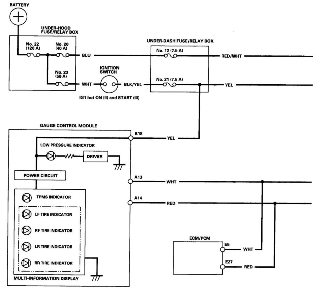 Acura TL (2005 – 2006) – wiring diagrams – tire pressure monitoring ...