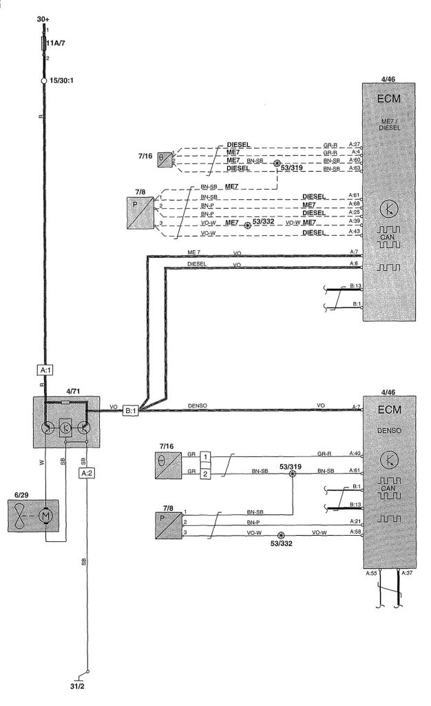 Volvo V70 (2002) – wiring diagrams – cooling fans - Carknowledge.info